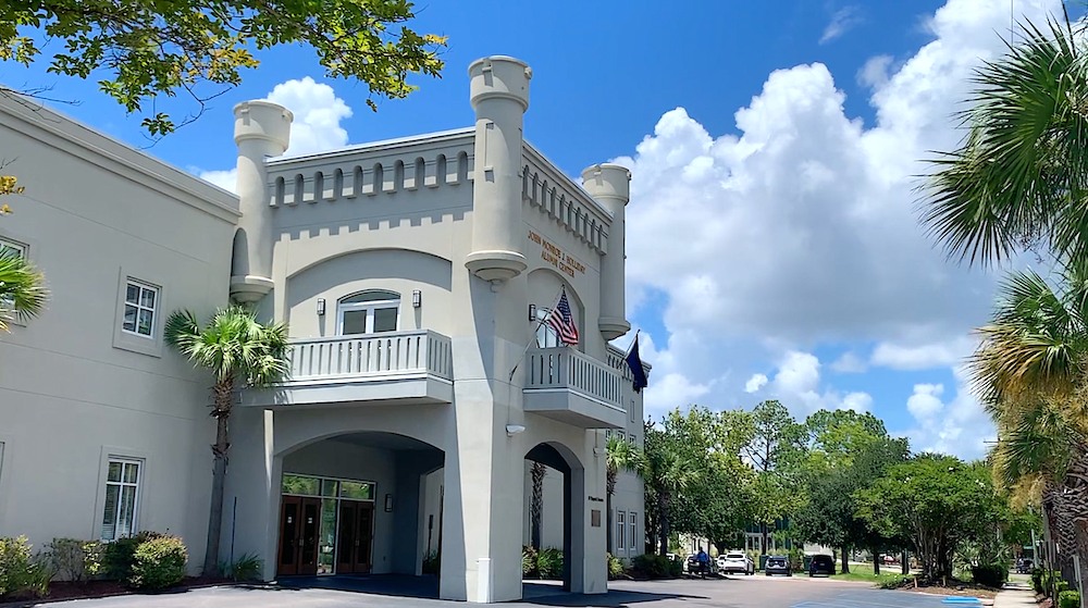 September 15, 2000: The Holliday Alumni Center was dedicated in honor of John Monroe J. Holliday, The Citadel Class of 1936, who served on The Citadel's Board of Visitors for more than 30 years and in 1992 gave the lead gift to build The Citadel's Alumni Center.