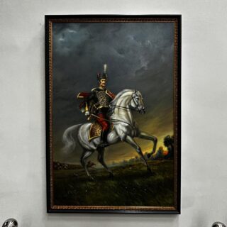 On November 15, 1778, Washington placed Col. Michael Kovats in command of the Pulaski Legion. Just months later, Congress ordered the Legion on a grueling march south to defend Charleston. That mission carried Kovats into the Southern campaign—where he gave his life at the Battle of Charleston in May 1779.
Daniel Library has on display a portrait of Kovats, along with a painting of the reenactment of his final battle in Charleston and other artifacts.