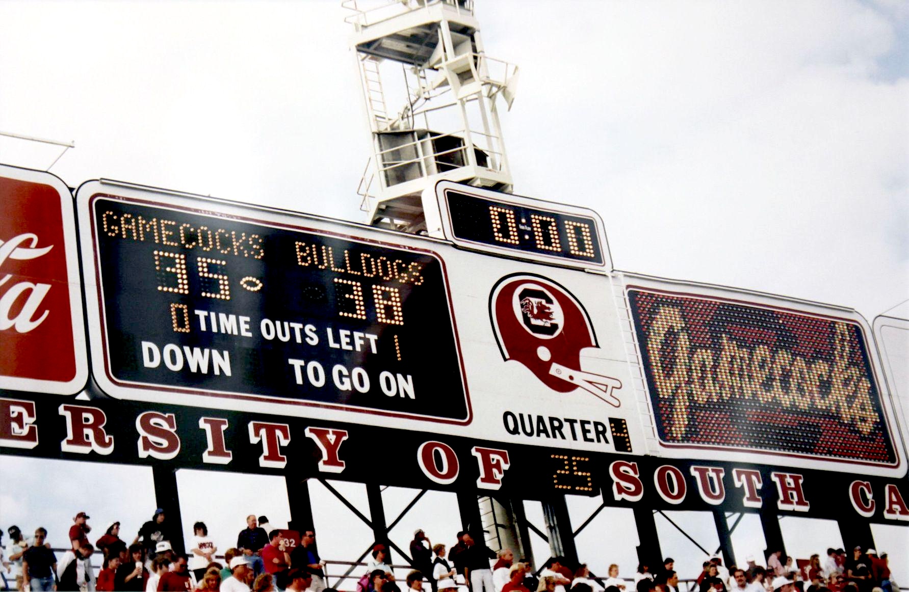 October 20, 1990: The Citadel beat the University of South Carolina on a touchdown with 22 seconds left to win 38-35.
