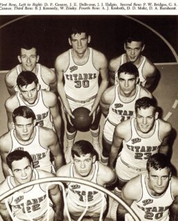 "It was my fourth year at The Citadel and the fourth time October 15 had marked the beginning of basketball practice. Mel Thompson was famous for working his team hard on the first day and traditionally ran us so much that the first practice was topped off by one of us vomiting on the hardwood floor.
I made my way to the locker room early that afternoon because I wanted some time to myself to shoot around and think about what I wanted to accomplish this season. Four of my teammates were already dressed when I entered the dressing room door. The room carried the acrid fragrance of the past three seasons for me, an elixir of pure maleness with the stale smell of sweat predominant yet blended with the sharp, stinging unguents we spread on sore knees and shoulders, Right Guard deodorant spray, vats of foot powder to ward off athlete's foot, and deodorant cakes in the urinals. It was the powerful eau de cologne of the locker room. I realized that my life as a college athlete was coming to its inevitable end, but I did not know that you had to leave the fabulous odors of youth behind when you hurried out into open fields to begin life as an adult.
As I entered the room, I waved to Al Beiner, the equipment manager. He and his assistant Joe 'Rat' Eubanks were making sure that the basketballs were all inflated properly. Carl Peterson, another assistant, had just returned with a cartful of freshly laundered towels, still warm to the touch.
'The Big Day,' Al said. He was reserved and serious and considered the players juvenile and frivolous. Al's presence was priestlike, efficient.
'Senior year,' Rat said. 'It all comes together for the big guy this year, right, Pat?'"
~from My Losing Season, Pat Conroy, '67