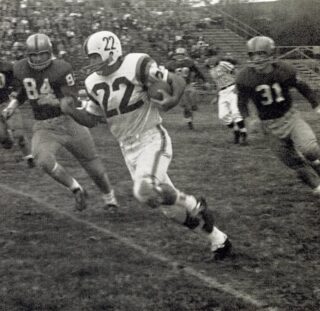 The Citadel football team's victory over VMI on November 4, 1961, earned the Bulldogs their first Southern Conference crown, winning in front of 750 Citadel Cadets who had made the trip to Lexington, VA, to support the team.