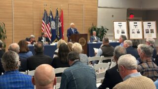 CAA Members gathered at the Holliday Alumni Center for this year's Annual Meeting, including some time with General Walters.