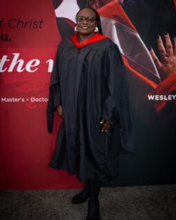 Rev. Karen Lewis Crawford, ’04, received her Master of Divinity degree with an emphasis in Christian theology from Wesley Seminary at Indiana Wesleyan University on Dec. 13, 2025. She serves as an assistant pastor of discipleship at Illuminate Church in Ladson.