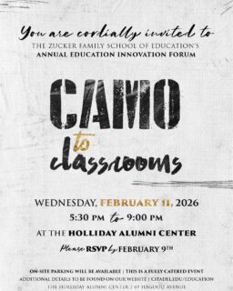 Find additional information on the Zucker Family School of Education's Camo to Classroom forum, focusing on the transition of military personnel into the field of education, here: https://www.citadel.edu/education/2025-upcoming-events. Please RSVP for the February 11th event using the following link: forms.office.com/pages/responsepage.aspx