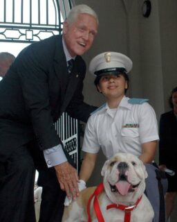 April 16, 2019: The funeral for Senator Ernest “Fritz” Hollings, Class of 1942, was held in Summerall Chapel. A distinguished alumnus, Hollings served as a U.S. Senator from South Carolina for nearly 40 years, making him one of the longest-serving members in Senate history. He was also a former Governor of South Carolina and a decorated World War II veteran.
The choice of Summerall Chapel—a centerpiece of The Citadel’s religious and ceremonial life—reflected both Hollings’ enduring connection to his alma mater and the institution’s deep respect for his legacy of public service. The service was attended by state and national dignitaries, Citadel officials, cadets, alumni, and members of the public, underscoring his wide-reaching impact.
Photo: Russ Pace