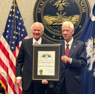 Former Citadel Board of Visitors member W. Henry Johnson, Jr., '75, was awarded the Order of the Palmetto on April 22, 2026.