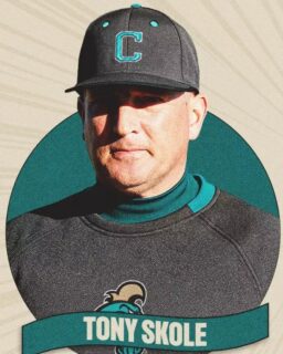 Coastal Carolina head baseball coach Chris Lemonis, '92, announced the hiring of Tony Skole, '91, as the program's general manager.

goccusports.com/news/2026/6/23/veteran-coach-tony-skole-joins-coastal-carolina-baseball-as-general-manager.aspx