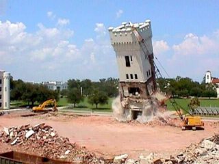 On August 8, 2001, the demolition of the 1922-built Padgett-Thomas Barracks was completed when the barracks tower was brought down.