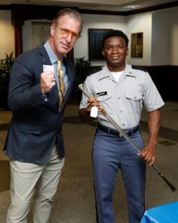 Cadets stopped by to pick up swords donated as part of the CAA’s Legacy Sword program. Presentation of these Legacy Swords was executed by Shamus Gillen, ’96, who handles the program here in the Alumni Office.

Swords donated to the program by alumni are used for a variety of purposes, including being loaned to current sword-bearing cadets, use in Junior Sword Arch and inclusion in historical displays.

The Citadel Alumni Association’s Sword Legacy Program creates a link between members of the South Carolina Corps of Cadets and members of the Long Grey Line. The program was established in response to many alumni reaching out to find a use for their old swords.

To learn more visit: https://citadelalumni.org/about/sword-legacy-program/.